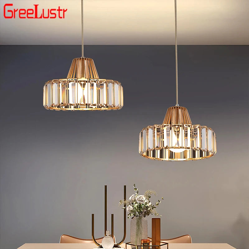 Luxury Crystal Pendant Lamp Dining Table Hanging Ceiling Lamps For Bedroom Indoor Lighting Nordic Modern Ceiling Chandelier Home