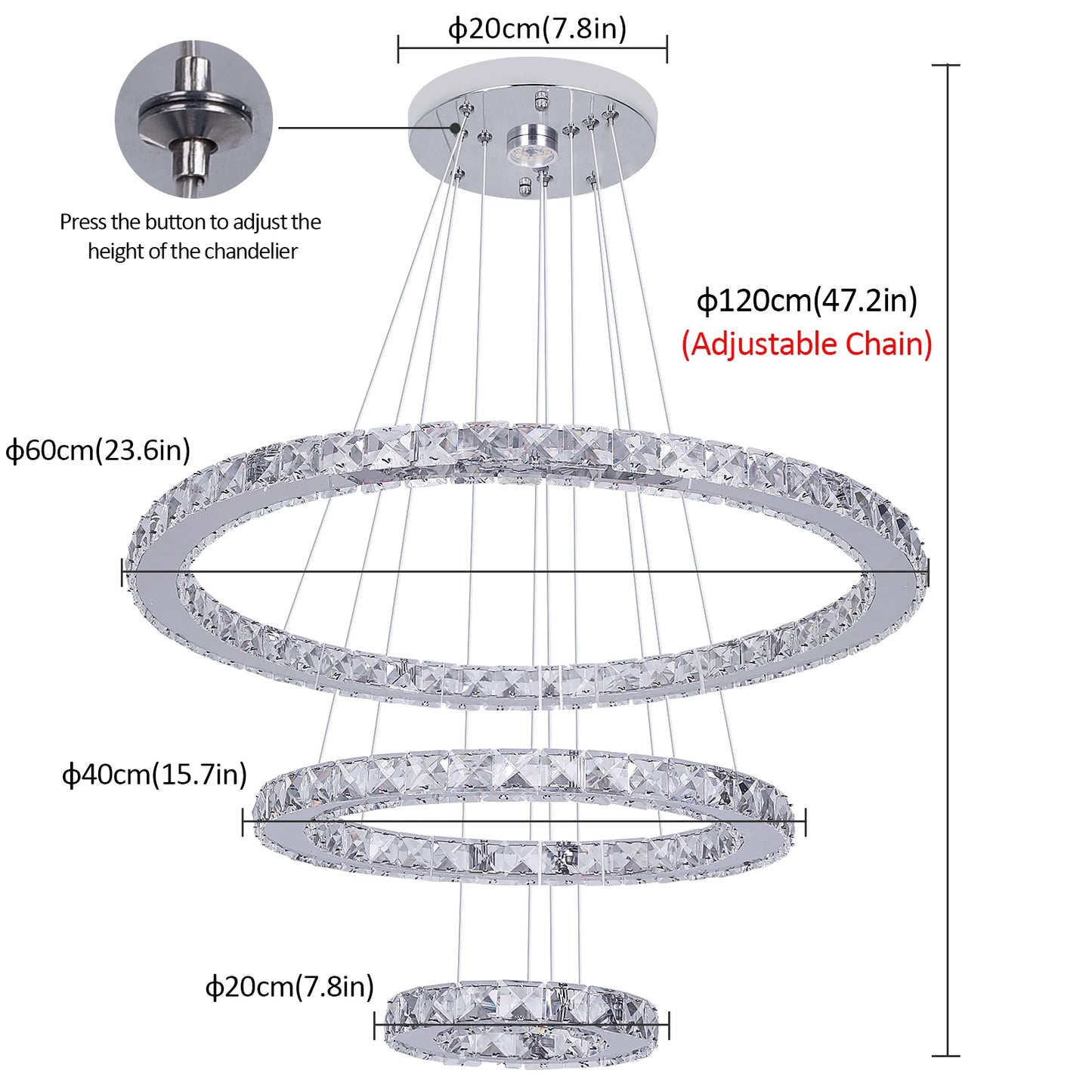 Luces colgantes de cristal de lujo para sala de estar, lámpara de araña con control remoto, dormitorio, comedor, accesorios de iluminación colgantes inteligentes