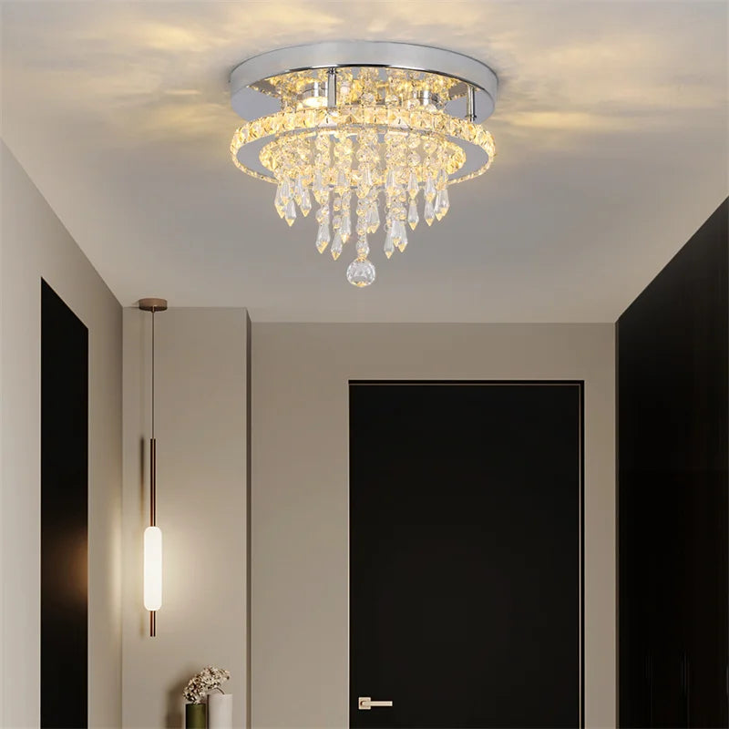 Modern K9 Luxury Crystal Ceiling Lamp Smart Led Living Dining Room Pendant Light Chandelier Remote Control Hanging Decor Luminai