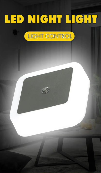 Luz LED nocturna con sensor inteligente controlado por luz, miniluces de pared con enchufe UE, Reino Unido y EE. UU. para dormitorio, pasillo, pasillo, escaleras, lámpara de noche