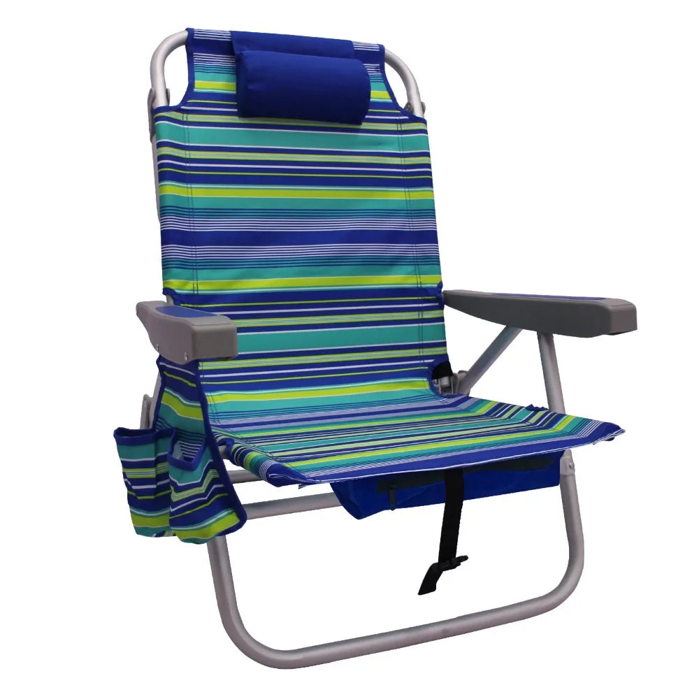 Chaise de plage en aluminium avec sac à dos Mainstays, multicolore