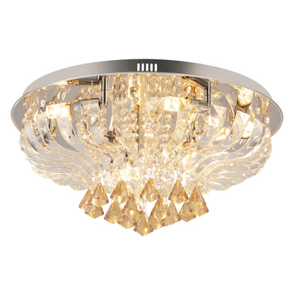 60*30cm Crystal Ceiling Lamp K9 Modern Crystal Chandelier 85V-265V with Light Remote Control Three Light Colors for Dining Room