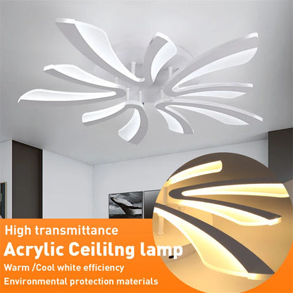 Modern Acrylic Led Chandelier Indoor Bedroom Living Room Dimming Plafond Kitchen Lighting Fixtures Pendant Light Lustres Decor