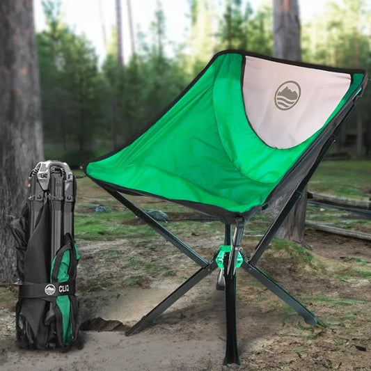 Silla portátil CLIQ: silla plegable liviana para acampar, soporta 300 libras, perfecta para aventuras al aire libre