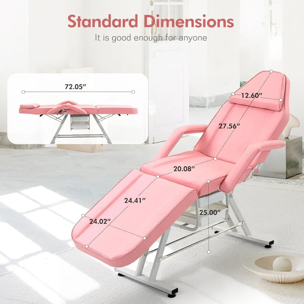 Mesa de masajes, cama de masajes, silla facial ajustable para esteticista, cama de salón de spa de masajes profesional, silla para cejas