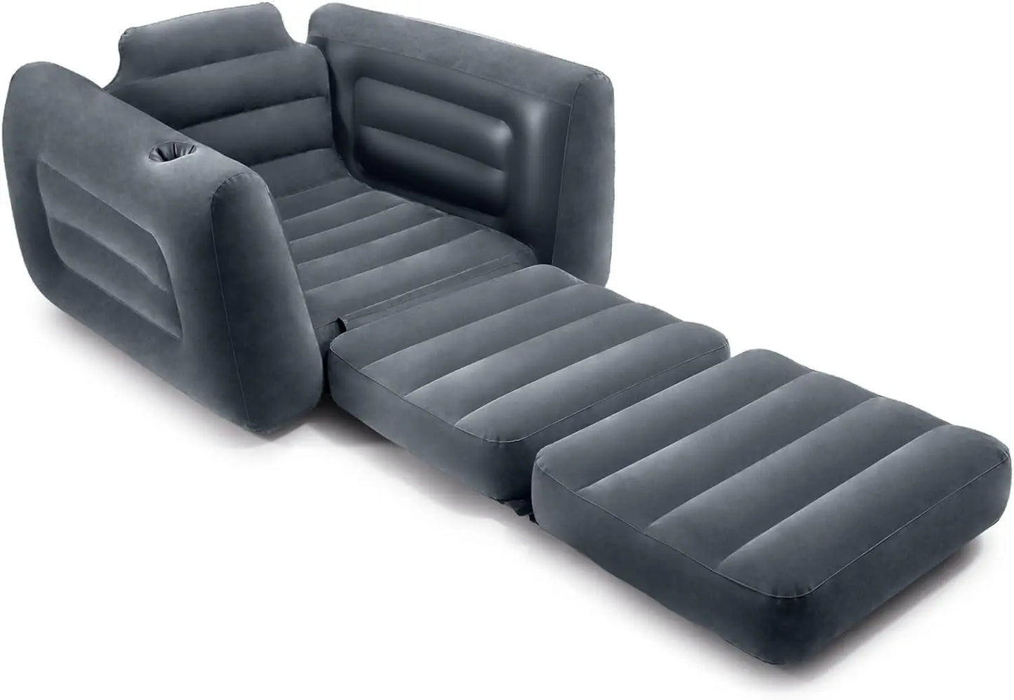 Inflatable Furniture Set with Pull Out Sofa Chair Twin Sized Air Bed Mattress and 2 Pull Out Sofa Bed Sleep Away Futon Couch