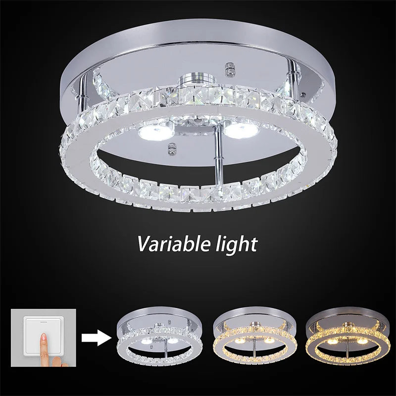 Simple Bedroom Ceiling Lamp Crystal Led Lighting Chandelier Suitable For Cloakroom Aisle Porch Changeable Pendant Lamp Fixture