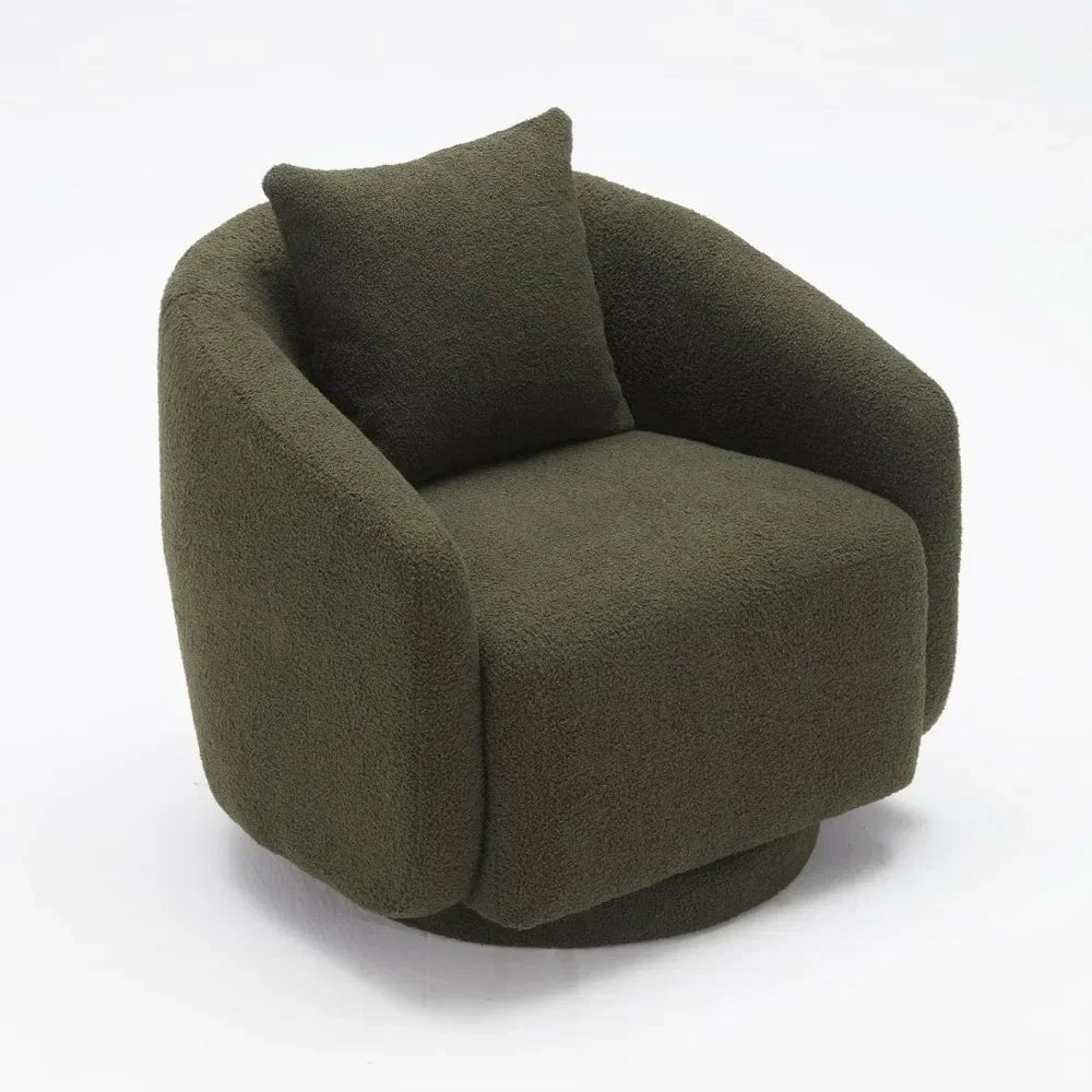 Swivel Accent Chair Armchair Living Room Chairs Round Barrel Chair for Living Room Bedroom Waiting Room Office Home Furniture