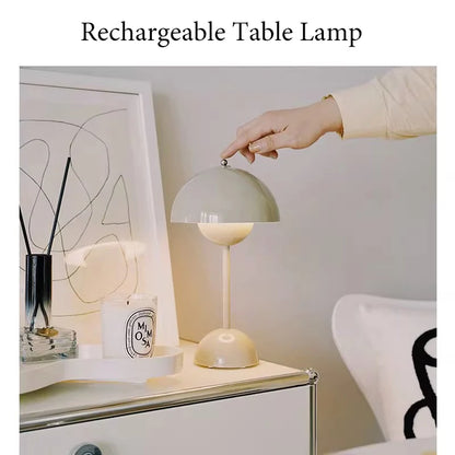 Lampe de table avec commande tactile, lampe de bureau à intensité variable en continu, lampe champignon pour chambre à coucher, salon, bureau, café, restaurant