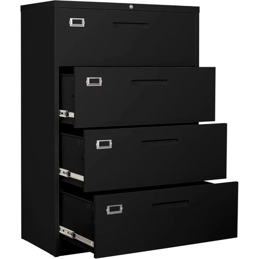 4 Drawer Filing Cabinet with Lock Metal Lateral File Storage Office Home Steel Lateral Metal  File Cabinet