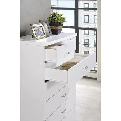 With 2 Locks on the Top Drawers Dresser for Bedroom Furniture 31.5 Inch Wide Chest of Drawers White Toilet Furniture Makeup Desk