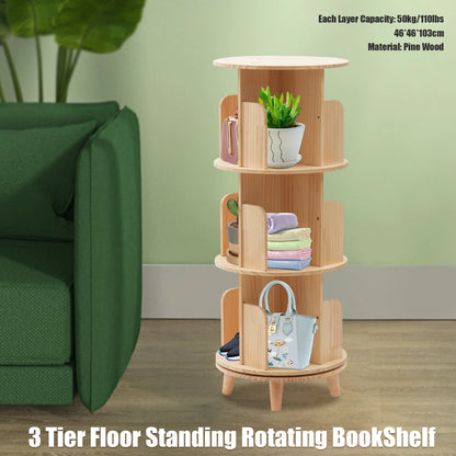 1/2/3/4/5/6 Layers New Modern Room Simple Household Space-saving Storage Bookcase Revolving Round Children Rotating Bookshelf