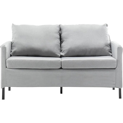 Sofa with 2 Seats, Compact 2-Seater with Metal Legs for Small Spaces, Deep Seated Comfort, Sofa with 2 Seats