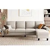 Convertible Sectional Sofas Couches for Living Room,L Shaped Couch with Storage Ottoman,Small Sectional 3 Seater Sofa Small