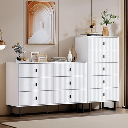 5/6/9 Drawer Dresser for Bedroom,Modern Drawer Chest,Chest of Drawer,Tall Storage Dresser Cabinet Organizer Unit with Metal Legs