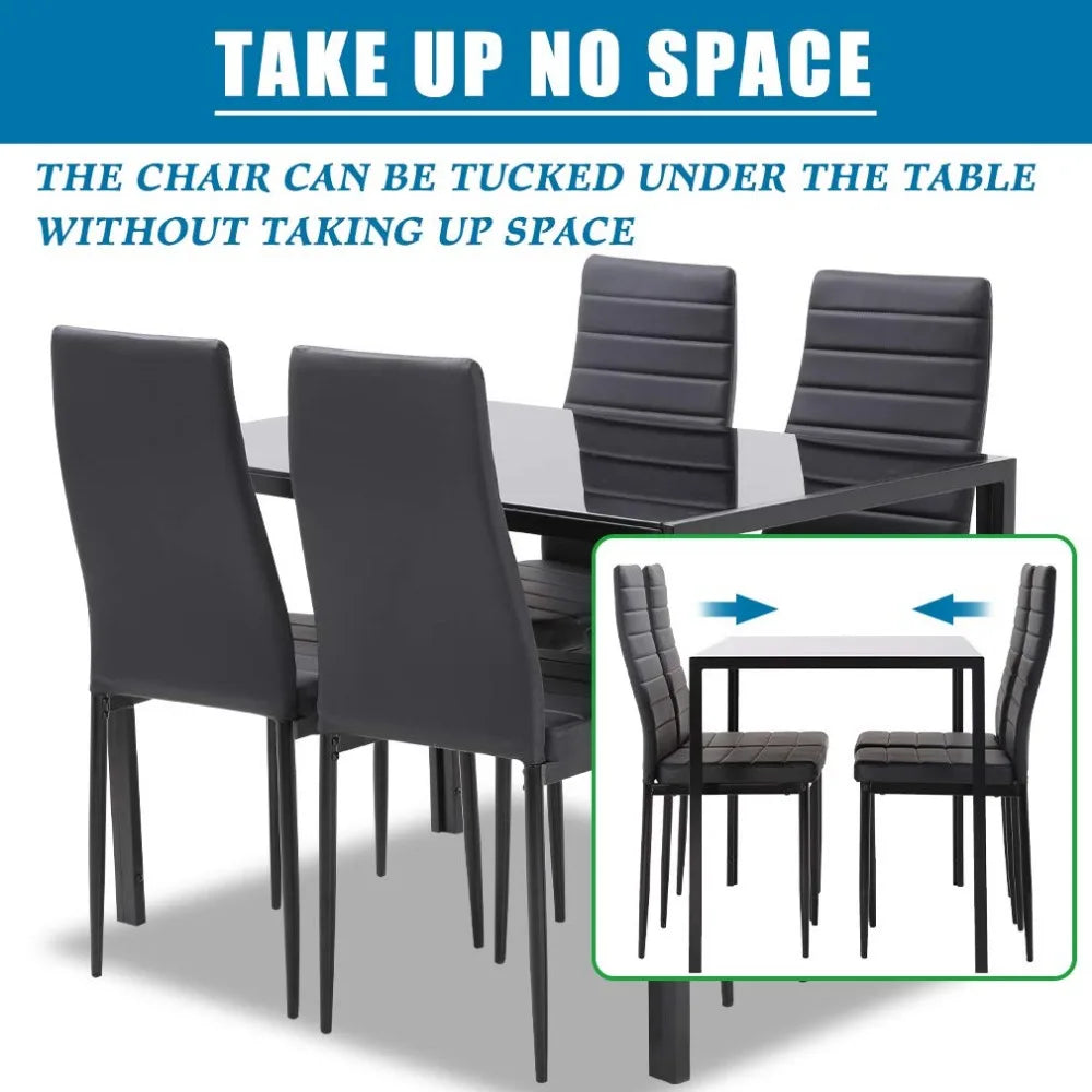 New Dining Table Set Glass for Small Spaces Kitchen Table and Chairs for 4 Table with Chairs Home Furniture Rectangular Modern