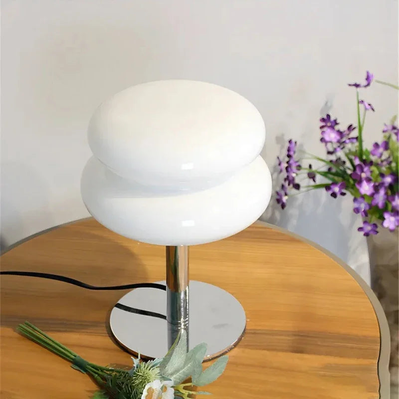 Lámpara de mesa de cristal con forma de macarrón, atenuación tricromática, protección para los ojos, luz de noche, decoración para dormitorio de niña, lámparas de ambiente para habitación