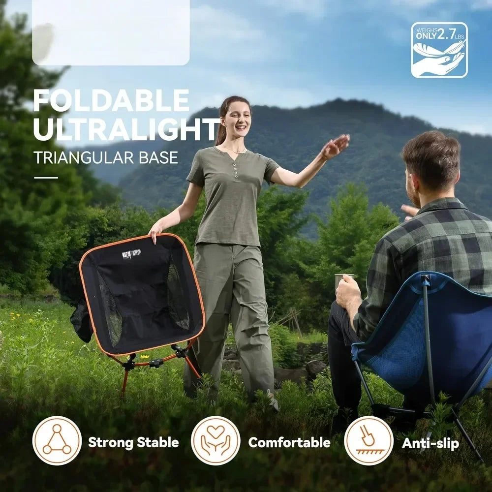 Lightweight Folding Camping Chair, Stable Portable Compact for Outdoor Camp, Travel, Beach, Picnic, Festival, Hiking