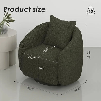 Swivel Accent Chair Armchair Living Room Chairs Round Barrel Chair for Living Room Bedroom Waiting Room Office Home Furniture