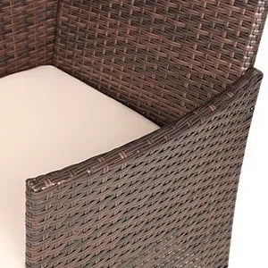 Outdoor Indoor Use Backyard Porch Garden Poolside Balcony Sets Brown and Beige 4 Pieces Furniture Outdoor Furniture Set