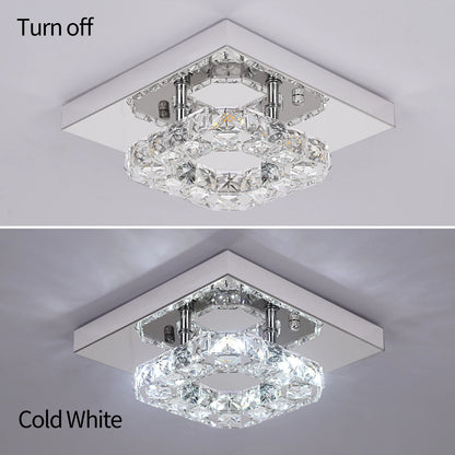 Lustre de plafond en cristal K9, luminaire suspendu pour couloir d'intérieur, éclairage de vestiaire, luminaire de plafond décoratif à LED pour allée