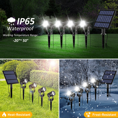 Lampe LED solaire d'extérieur 3000K/6000K/RGB, projecteur solaire de jardin, lampe murale solaire étanche IP65