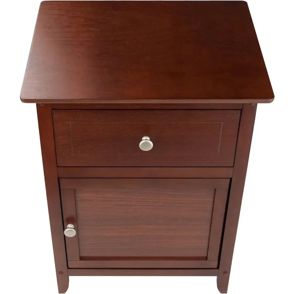 Wood Eugene Accent Table, Walnut Night Stand  Furniture Bedroom  Nightstand