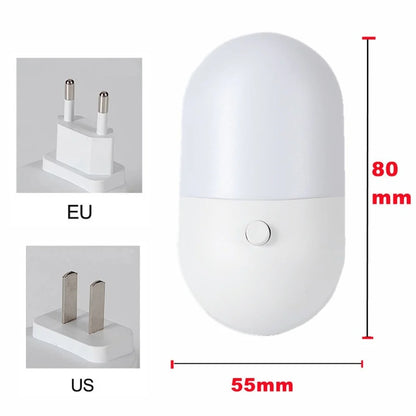 Bedside Lamp Night light EU US Plug LED Night Light AC220V Bedroom Lamp Gift for Children Cute Night Lamp For Corridor WC