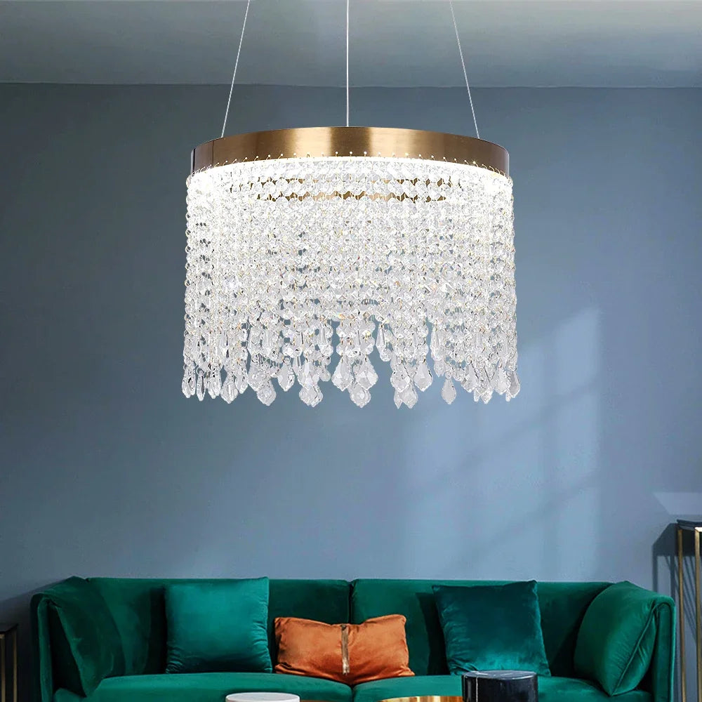 Modern Crystal Pendant Lighting Led Ceiling Lamp Kitchen Island Chandelier Nordic Living Dining Room Home Appliance Fixture