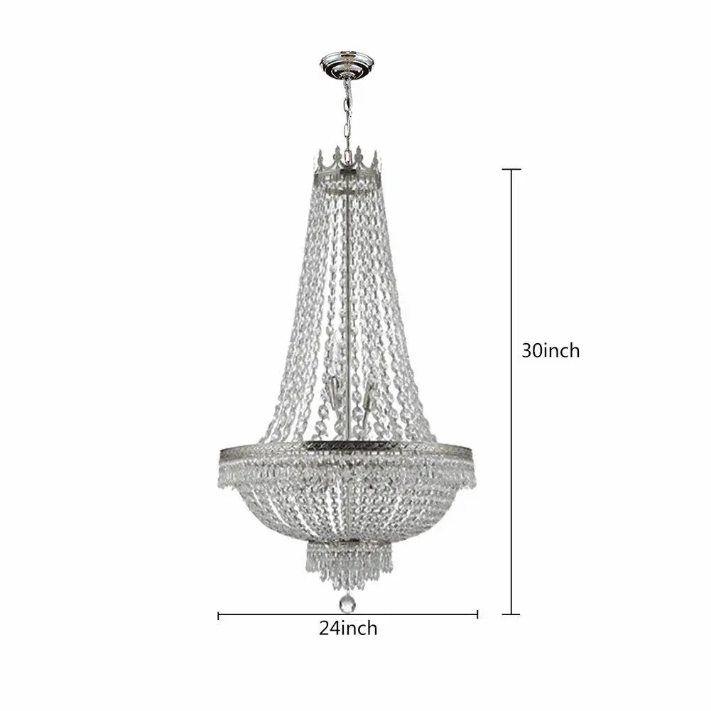 French Empire Crystal Chandelier Lighting 9 Lights Ceiling Light Pendant Lamp