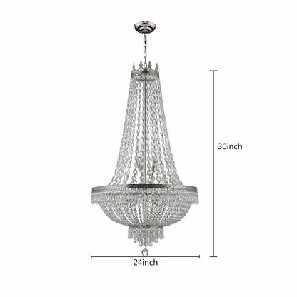 French Empire Crystal Chandelier Lighting 9 Lights Ceiling Light Pendant Lamp