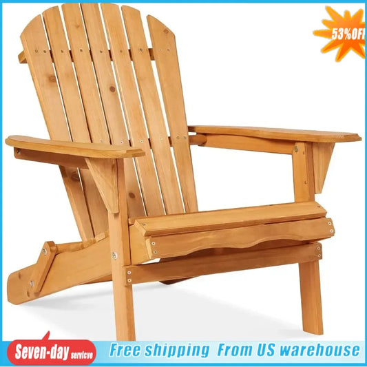 Chaise pliante Adirondack pour extérieur, mobilier d'appoint en bois, chaises longues pour foyer, pour cour, jardin, terrasse avec chaise pliante de 350 lb