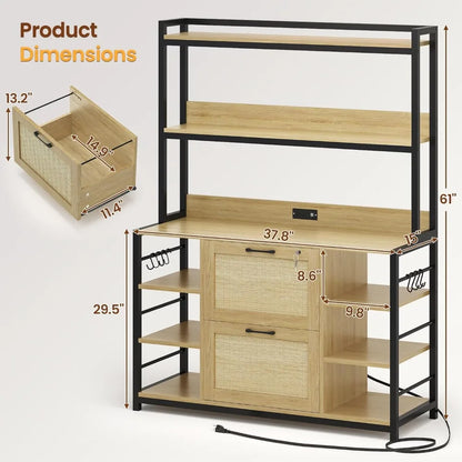 File Cabinets with Charging Ports, Vertical File Cabinets with Locks for Home Offices, and File Cabinets with Open Storage Racks