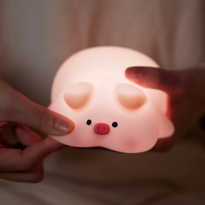 Veilleuse cochon rose mignonne LED lampe de nuit en silicone atmosphère intérieure Pat lampe décoration de chambre USB veilleuse pour enfants cadeau