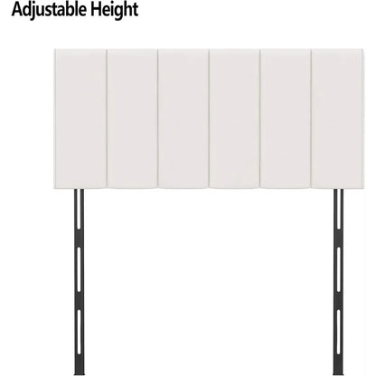 King Headboard Foldable Linen Headboard for King Size Bed Upholstered Wall Headboard Panels Adjustable Height Grayish White