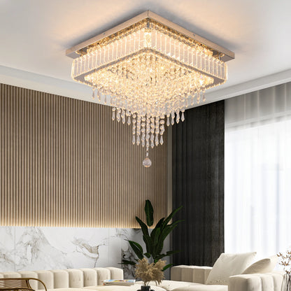 Modern Luxury Crystal Led Pendant Light Rain Drop Chandelier Ceiling Lamp Dining Living Room Nordic Decor Indoor Hanging Fixture