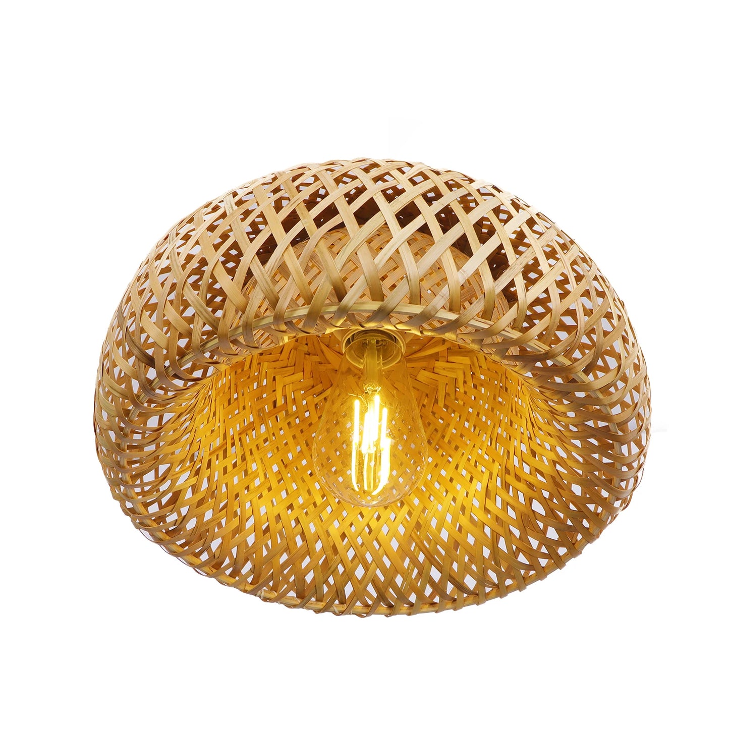 Lampe suspendue vintage en bambou et rotin