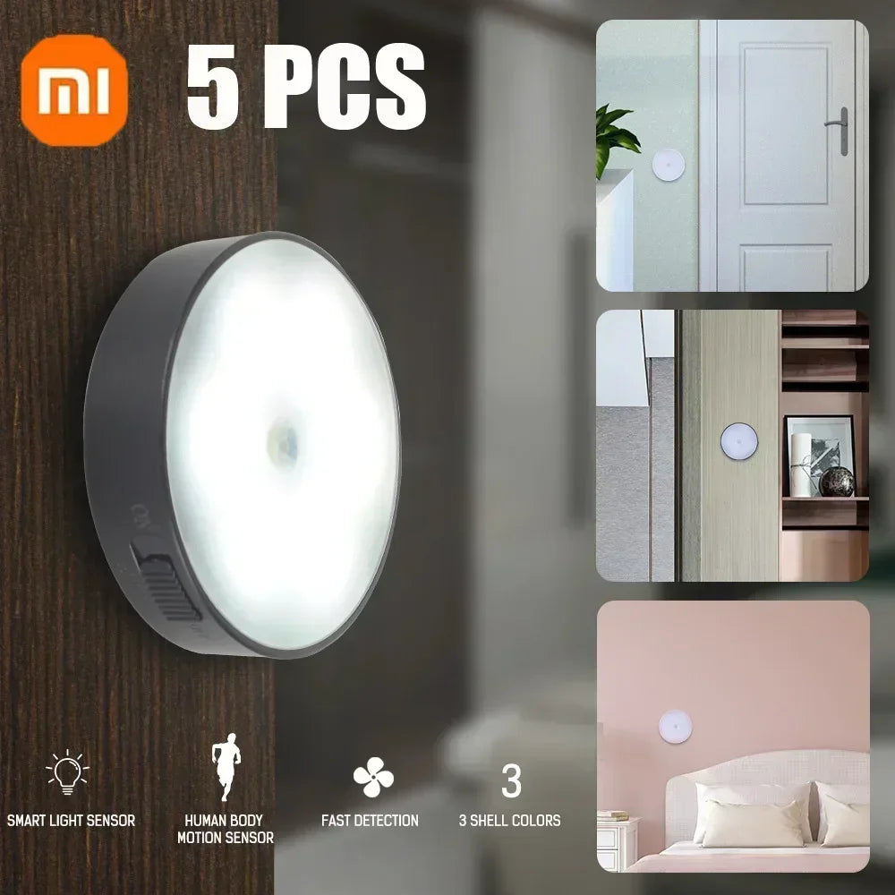 Xiaomi Veilleuse LED avec capteur de mouvement PIR rechargeable USB pour armoire de cuisine, lampe de nuit pour décoration de chambre à coucher