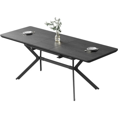 Dining Table for 6-8 Dining Room Table from 56.6'' to 72.4'' Large Table with Design for Home, apartment,Conference