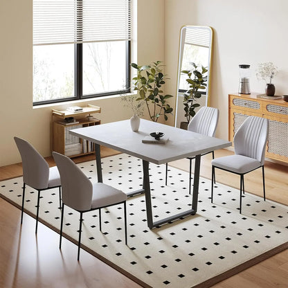 Ensemble de table à manger avec banc, table de cuisine moderne 3 pièces avec banc d'angle à siège droit et banc pour meubles de salle à manger familiale