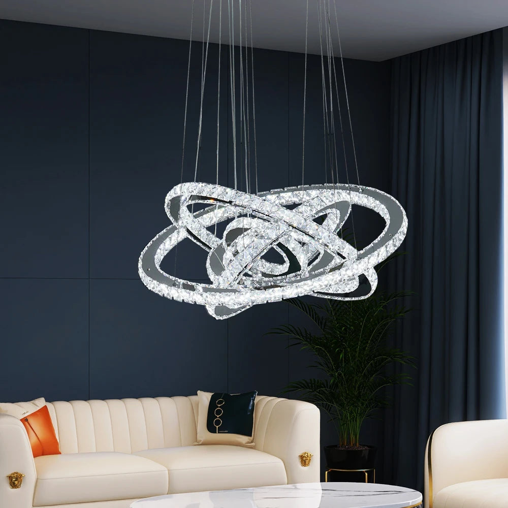 Lustre en cristal moderne grand luminaire suspendu en cristal pour salon chambre plafonnier lustres luminaire plafonnier