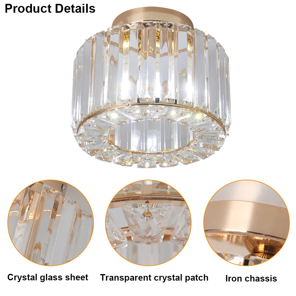 Modern Ceiling Lamp Mininalist Led K9 Crystal Ceiling Light Chandelier Bedroom Decor Luxury Living Dining Room Balcony Corridor