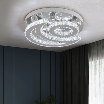 Plafonnier moderne en cristal à LED avec design soleil et lune, luminaire suspendu pour salon, salle à manger, chambre à coucher