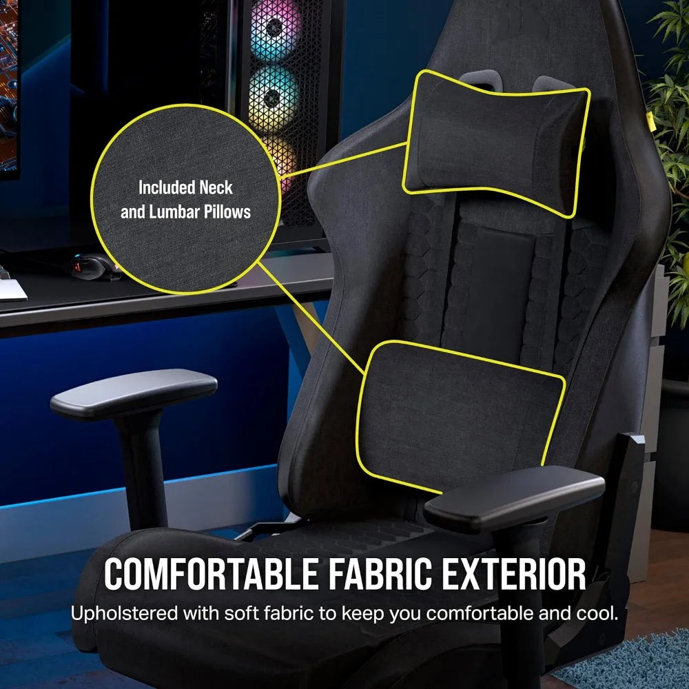 Gray and Black Gamingchair One Size Computer Chair TC100 Relaxed Gaming Chair Office Chairs Gamer Armchair Ergonomic Furniture