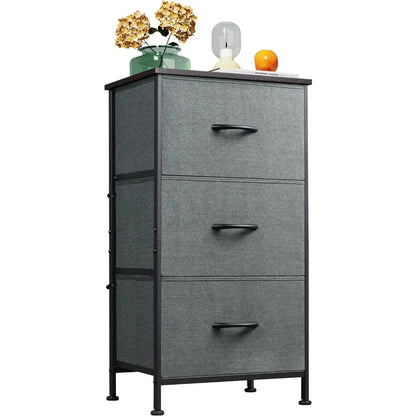 Dresser with 3 Drawers, Fabric Nightstand, Organizer Unit, Storage Dresser for Bedroom, Hallway, Entryway, Closets, Sturdy