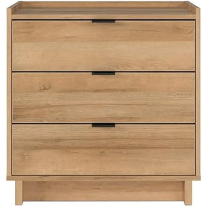 3 Drawer Nightstand, 26.5" W x 26.75" H x 16" D, Oak