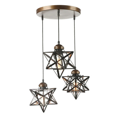 Nordic Star LED Pendant Lamp Bar Dinning Living Room Light Europe Vintage Lamp Glass Pendant Lights Fixtures