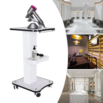 SPA Beauty Storage Beauty Salon Stand Rolling Trolley Cart Equipment Machine Holder Organizer 3 Tier with Push Handle