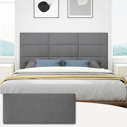 Tête de lit, tête de lit adhésive à fixation murale, tête de lit capitonnée rembourrée pour lit queen size, tête de lit haute pour chambre à coucher