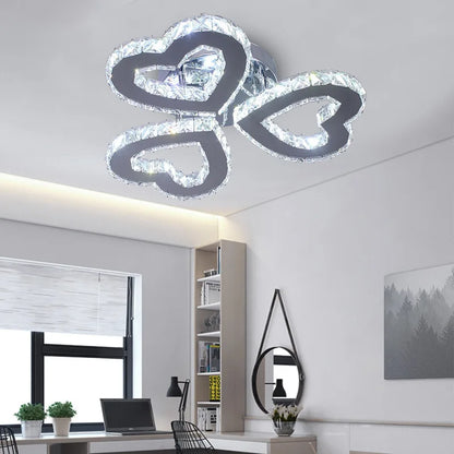 Modern Lustres K9 Crystal Chandelier Ceiling Lamps 3 Rings Stainless Steel Hanging Light Fixture Led Pendant Lamp Home Appliance